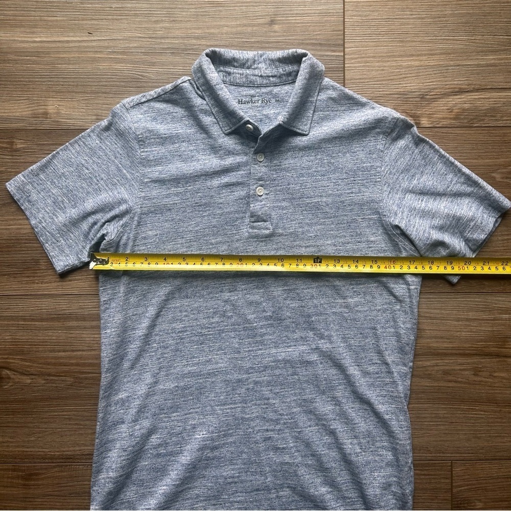 Hawker Rye | Slim Fit Polo Shirt in Blue Heather (Small) - Picture 6 of 9